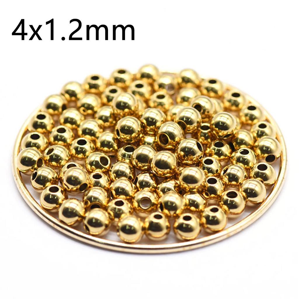 20pcs Gold Color 304 Stainless Steel Round Ball Beads Charm Loose Bead Diy Bracelet Necklace Bead For Jewelry Making Accessories