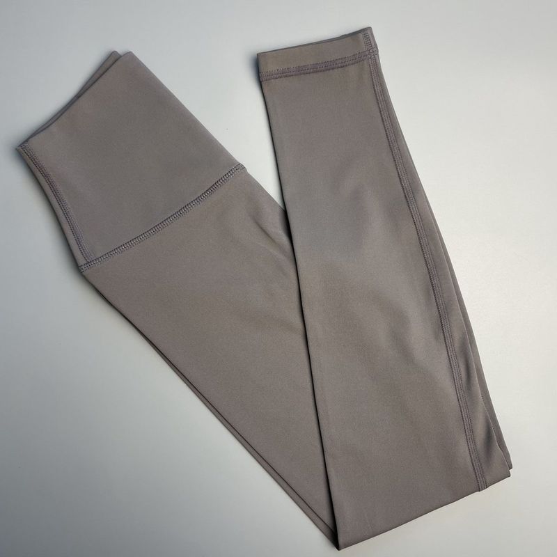 

Pure Color High Waist Fashion Ankle-Length Pants Peach Hip Yoga Khaki Brown S = 2