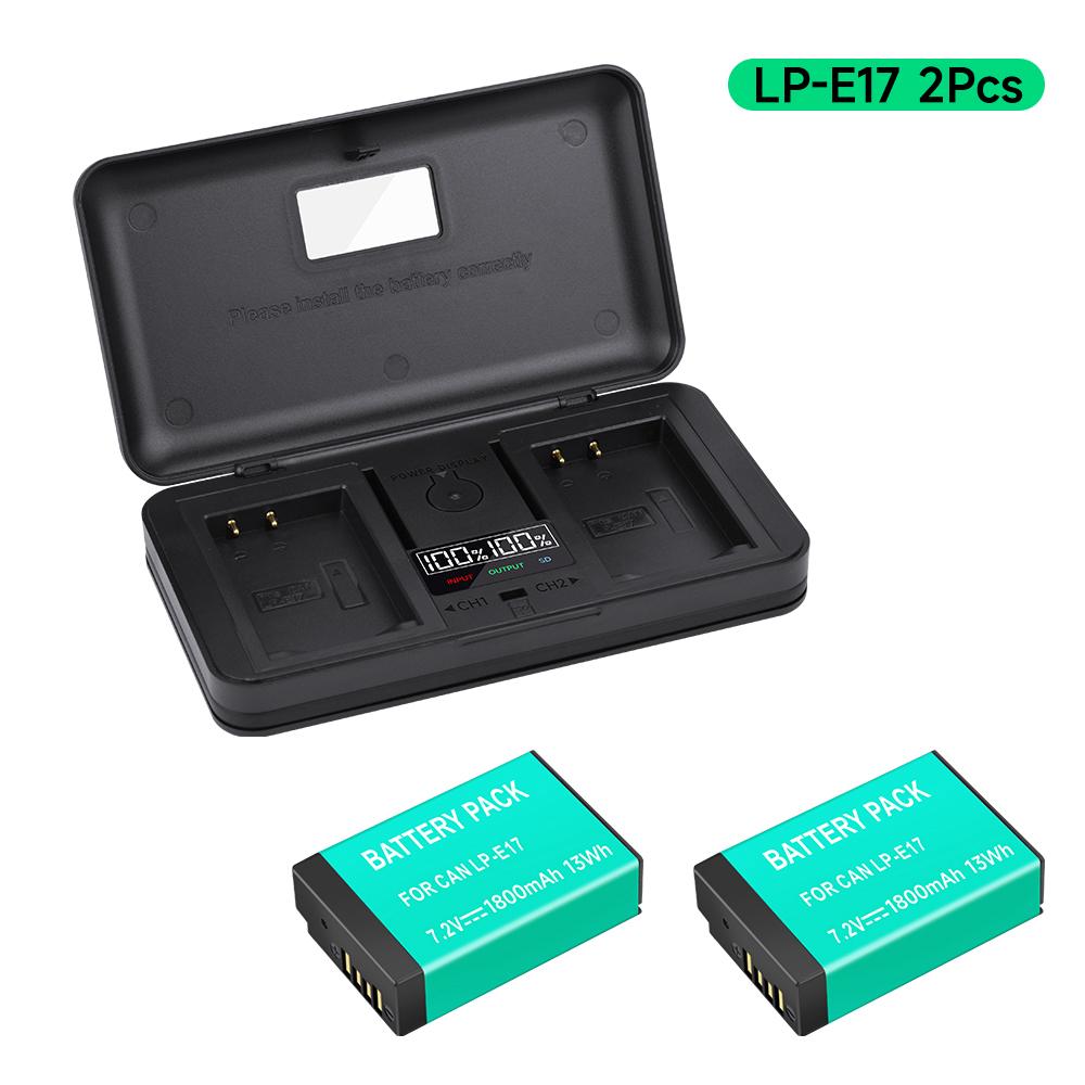 1800mAh LPE17 LP E17 LP-E17 Battery +LCD USB Charger For Canon EOS RP 200D M3 M6 750D 760D T6i T6s 800D 8000D Kiss X8i Camera