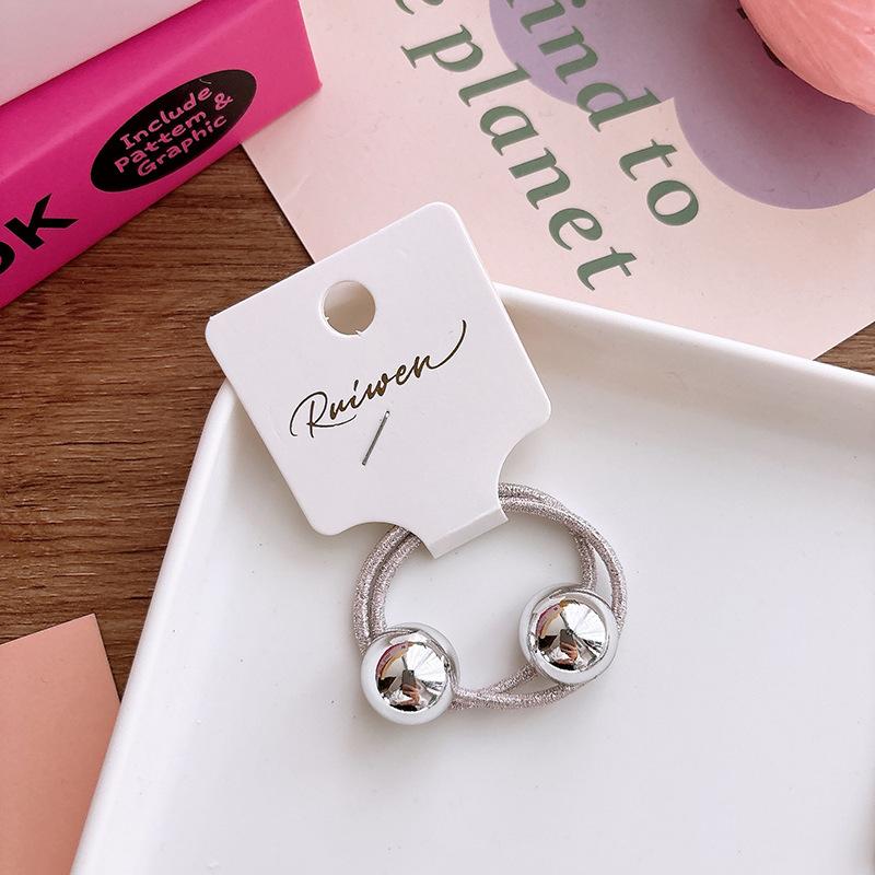 Cute Silver Scrunchies Children Girls Gift Elastic Hair Rubber Bands Accessories Tie Hair Ring Rope Headdress Headwear Ornament