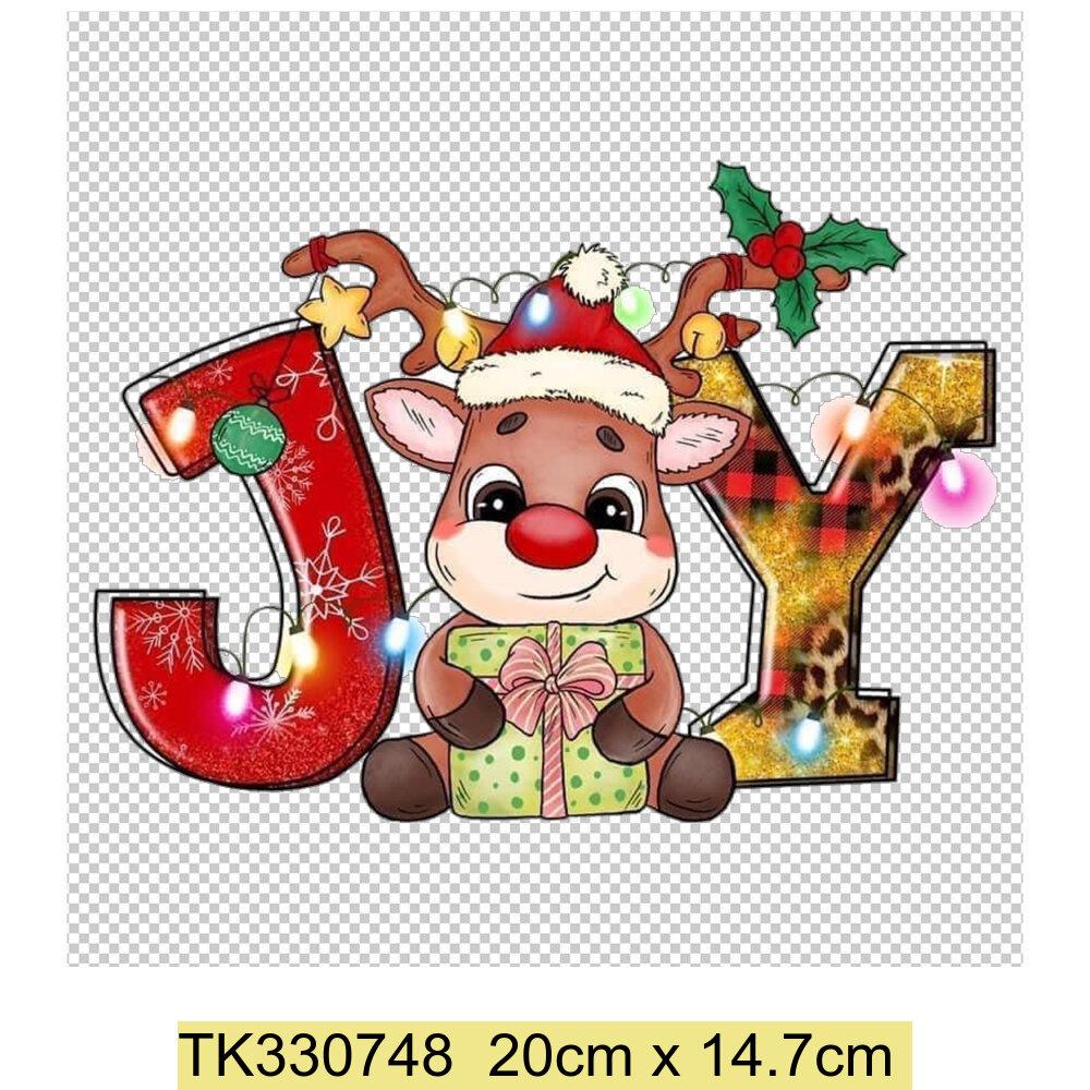 Iron On Christmas Snowmen Santa Claus Christmas Trees  Patch DIY Heat Transfer Tops Appliqued Vinyl Iron On Clothes Stickers