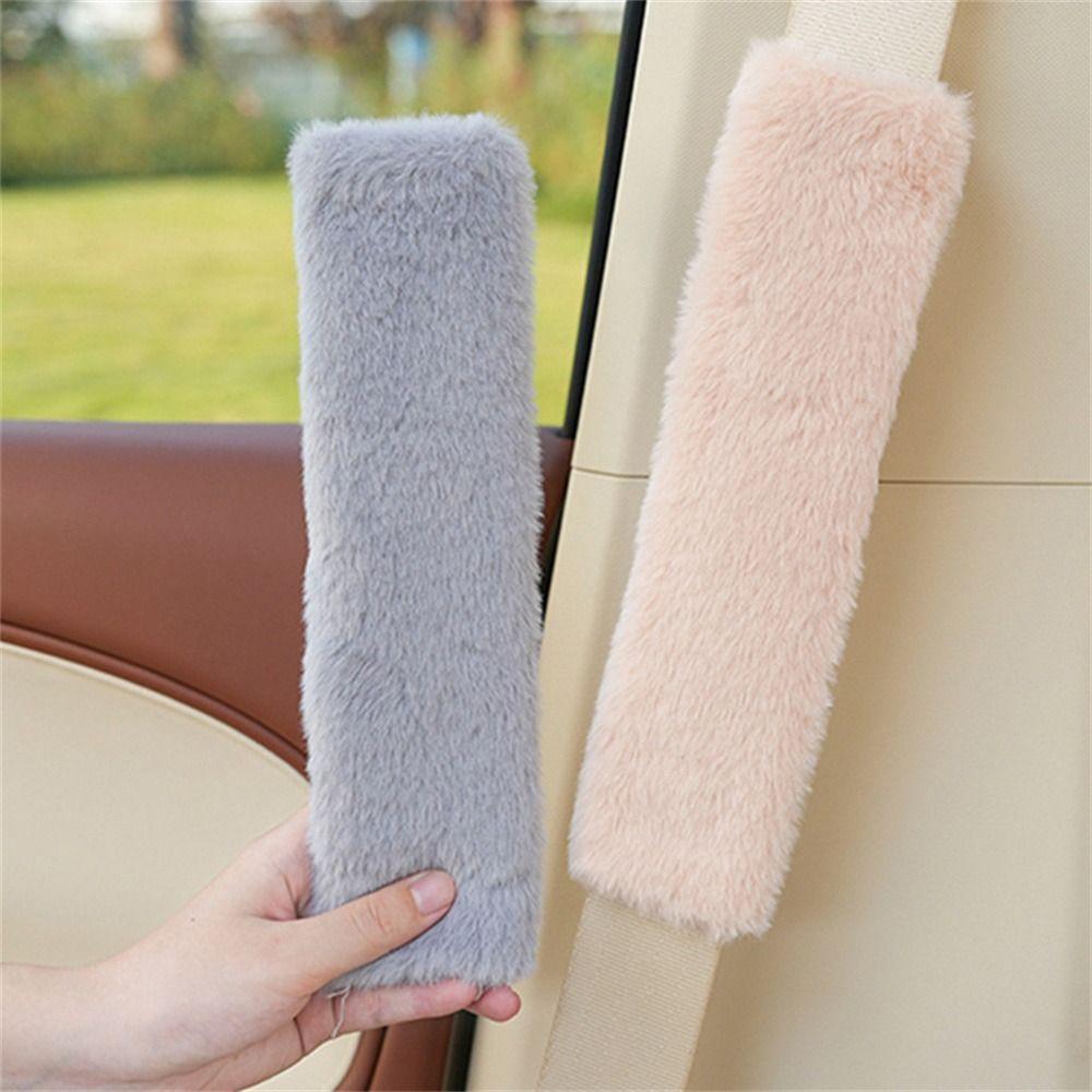 Comfortable Car Seat Belt Cover Soft Plush Safety Belts Protector  Auto Decoration