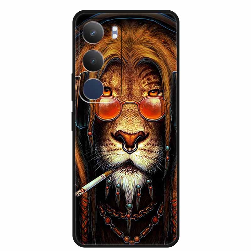 For Vivo Y19s 4G Case Y 19s 6.68" Soft Silicone TPU Phone Case for Vivo Y19s Pro 4G Cartoon Animal Shockproof Cover Y19 s Pro 4G