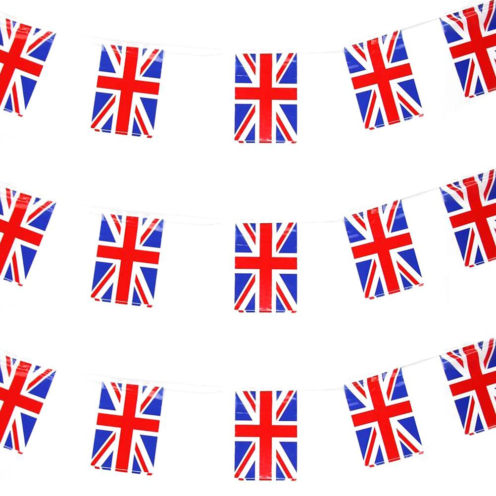 Union Dreieckswimpelkette 25 Stück Britische Flaggen 70. Jahrestag England Flaggenwimpelkette für das Platinjubiläum der Königin Kneipe