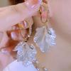 Elegant Pearl Flower Shell Tassel Earrings - Versatile and Fashionable High-End Jewelry