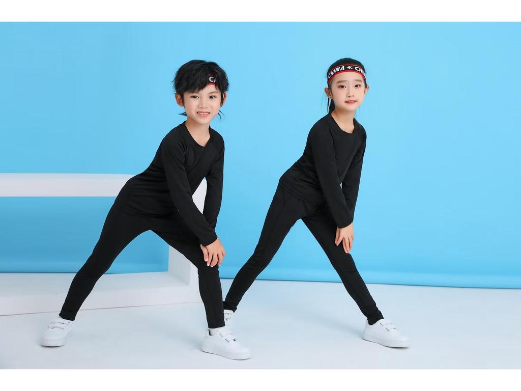 A03 Long Sleeve Tight Suit Set for Adults & Children, Size 16-3XL, Fitness Wear Leotard