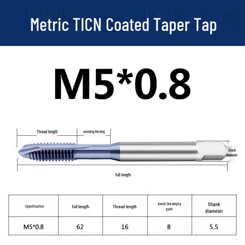 Jundingying TICN M5*0.8 Spiral Point Tap