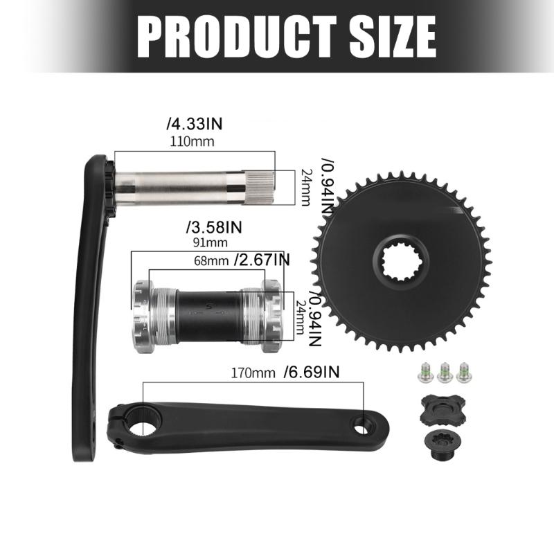 Durability Aluminum Alloys Crankset Chainring Square Hole Ergonomic Cranksets Bike Part Biking Accessories
