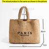 Women'S Fashion Large Capacity Handmade Straw Knitting Tote Bag Summer Travel Beach Shoulder Bags Casual Simple Portable Handbag