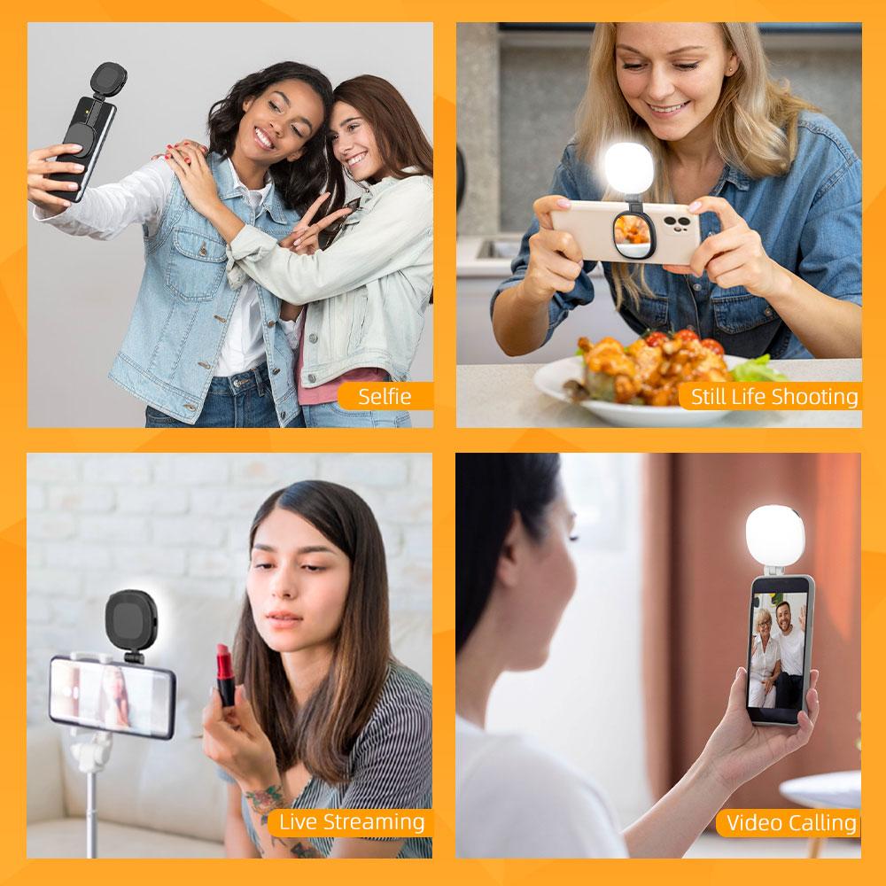 F-680 Portable LED Pocket Light for Outdoor Photography 360-Degree Rotating Foldable Magnetic Mobile Light Photographic Lighting