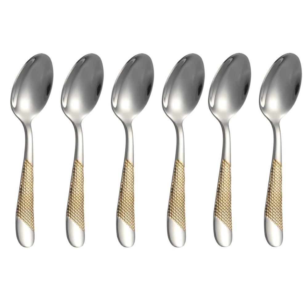 

Silver Hammered Gold Golden Tablespoons For Kitchen Mirror Polished For Restaurant