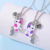 Fashion Best Friend Necklace 2pcs/set Cat Pendant Necklaces for Couples Choker English Letter Clavicle Necklaces Friendship