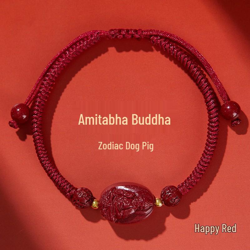 2025 Dragon Year Cinnabar Zodiac Guardian Hand-Woven Red Rope Bracelet for All Genders and Children