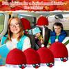 4 Pieces LED Santa Claus Hat Car Seat Headrest Covers Colorful Light Christmas Car Decoration Soft Car Seat Head Rest Cover Protector Interior