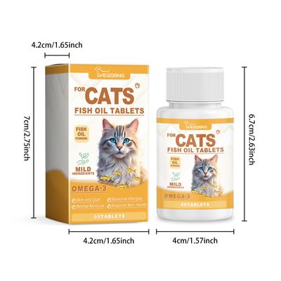 Yegbong Fish Oil for Small  Cats  Promotes Heart, Skin, Coat, Joint, & Immune Health