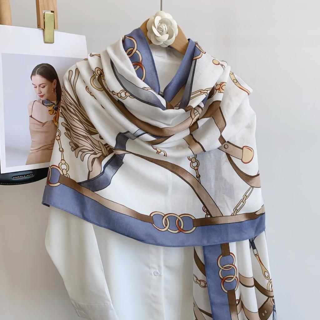 Korean Version Spring and Summer New Cotton and Linen Yarn Thin Silky Shawl Travel Sun Protection Beach Towel Women's Scarf Silk Scarf