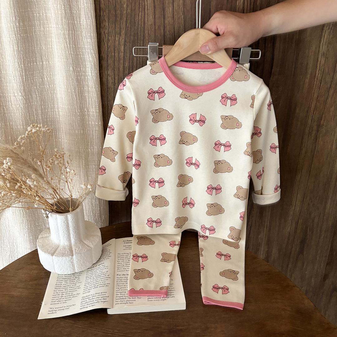 

Children s Pure Cotton Autumn Long Sleeve Top & Pants Set - Soft Printed Pajamas 90 cm