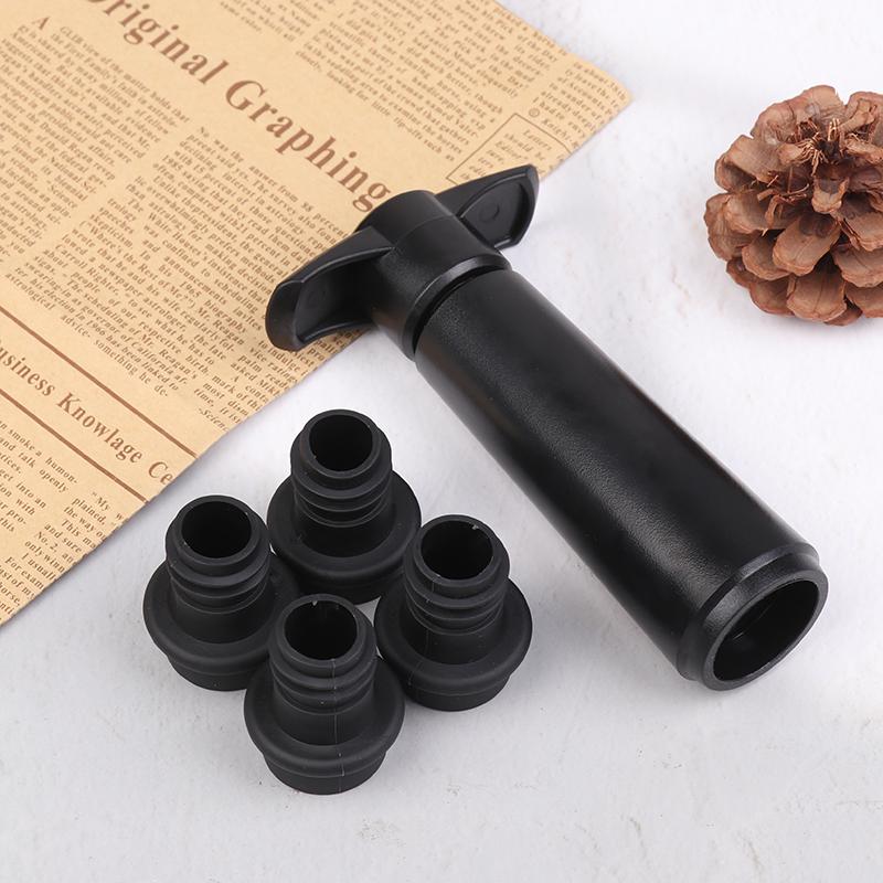 Vinsparare Vakuumpump Manuell Vinproppar Med 4 Återanvändbara Vakuumproppar Vinflaska Propp Förslutare Håller Vinet Färsk