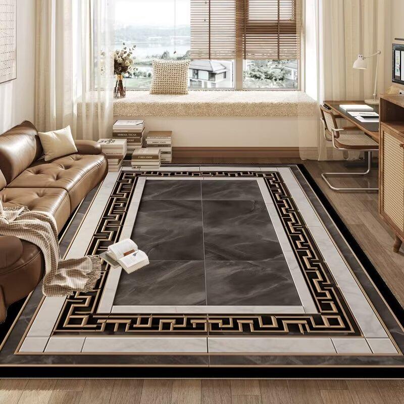 Nordic Golden Luxury Living Room Carpet Large Area Bedroom Soft Rugs Washable Sofa Side Floor Mat Non-slip Carpets Tapis Salon