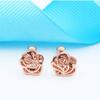 585 Purple Gold Plated 14K Rose Gold Geometric Flower earrings for women fashion glamour ear studs classic jewelry