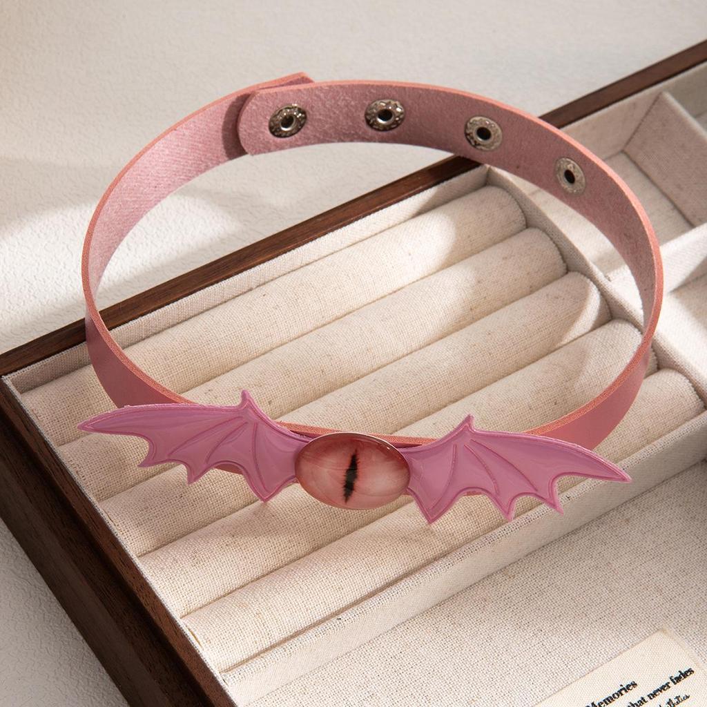 Women's Adjustable Demon Eye Wings Choker for Halloween Party