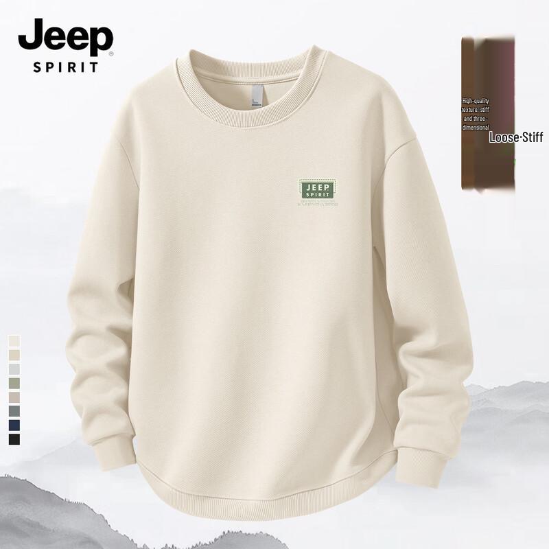 JEEP SPIRIT Men's 2025 Fall American Style Letter Logo Sweatshirt