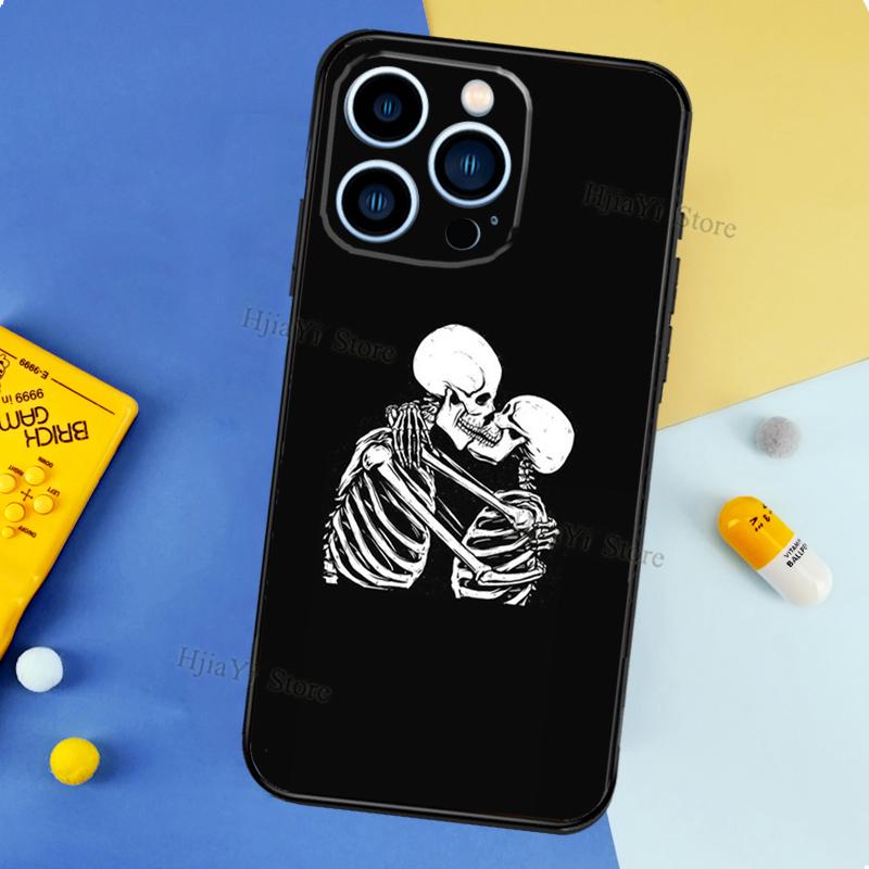 Skeleton Art Case For iPhone 11 14 15 16 Plus Soft Phone Cover For iPhone XR X XS 12 13 Pro MAX Mini