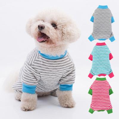Haustier-Overall mit Streifenmuster, warme Freizeitkleidung, Hunde-Schlafanzug, Haustier-Kleidung für vier Beine, Welpenkostüm