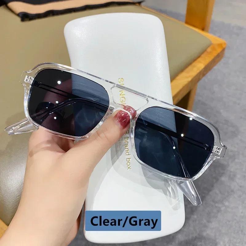 Fashion Vintage Square Sunglasses Woman Brand Retro Small Frame Sun Glasses Female Double Bridges Design  Feminino