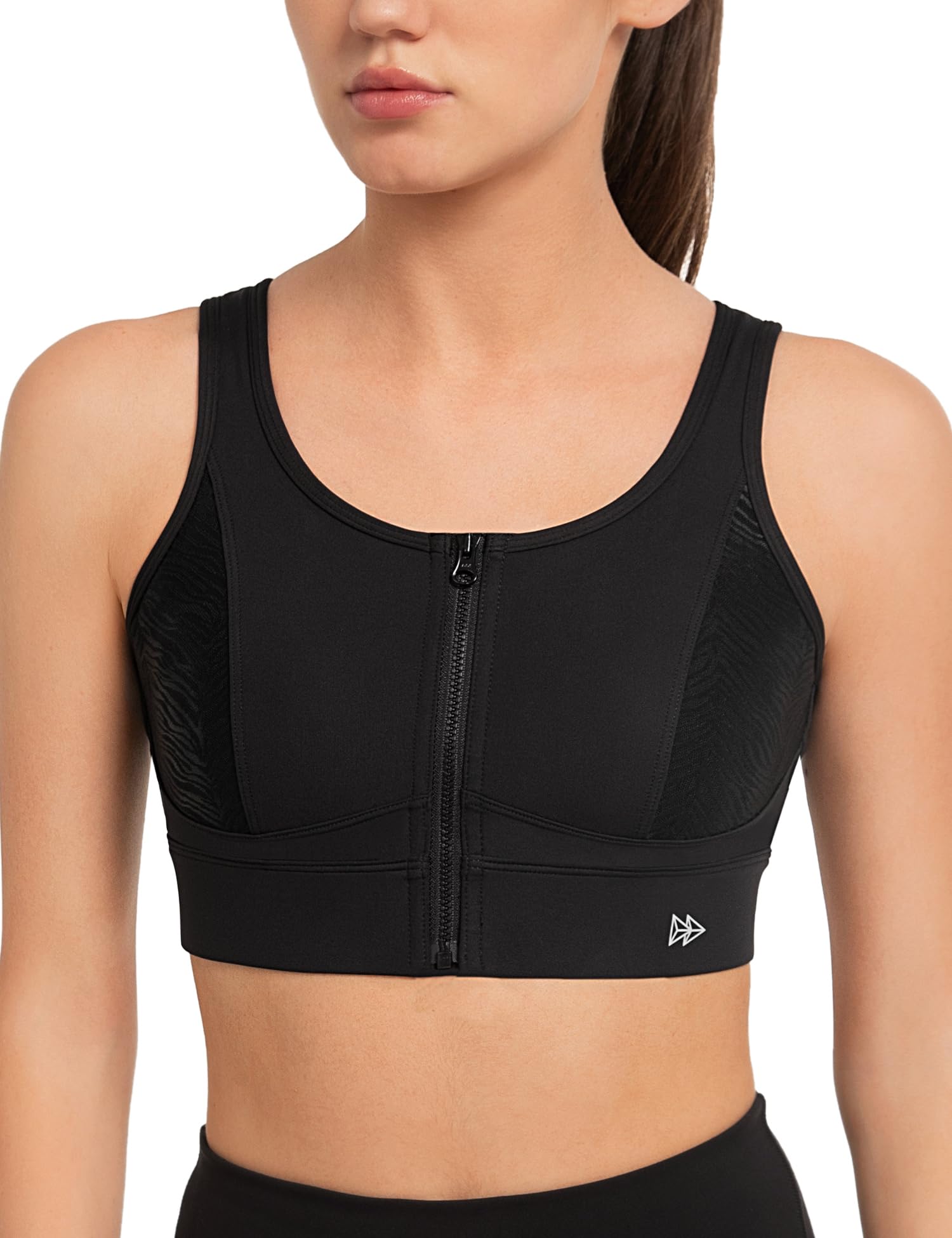 

Yvette Sports High Open Integrated Plus Black Women s Bra, Support, Front, Lace, Mesh, Moisture-Wicking, Quick-Drying, Cup, Wireless, Size, Running,