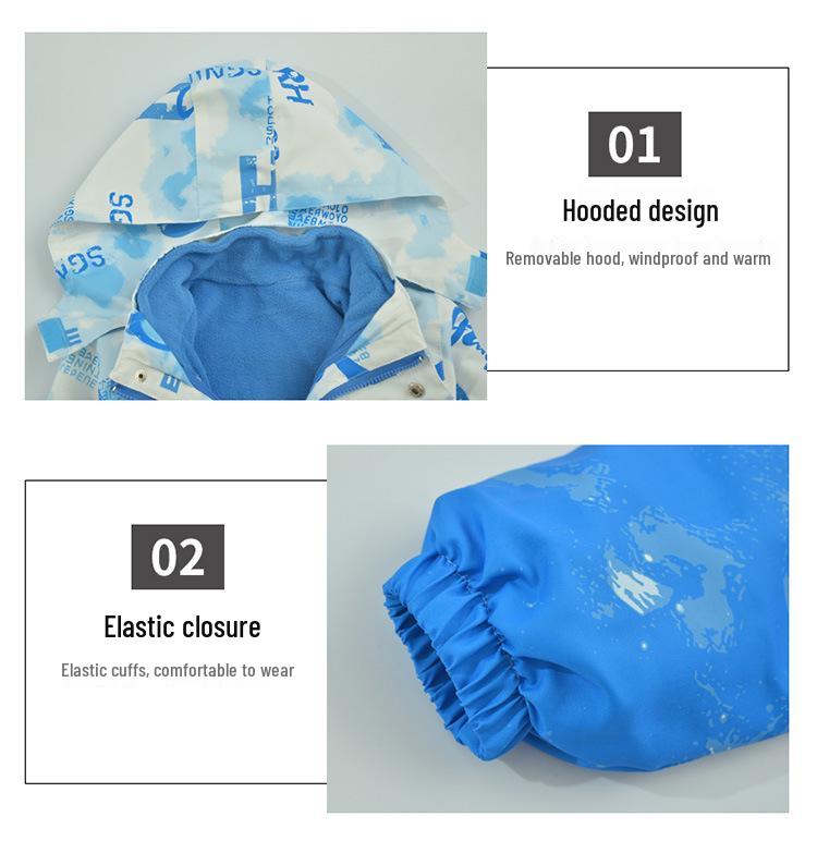 Chłopięca kurtka wiatrówka trzy w jednym na rok 2025: Wiosenno-jesienna kurtka codzienna z zimową podszewką z polaru dla dzieci