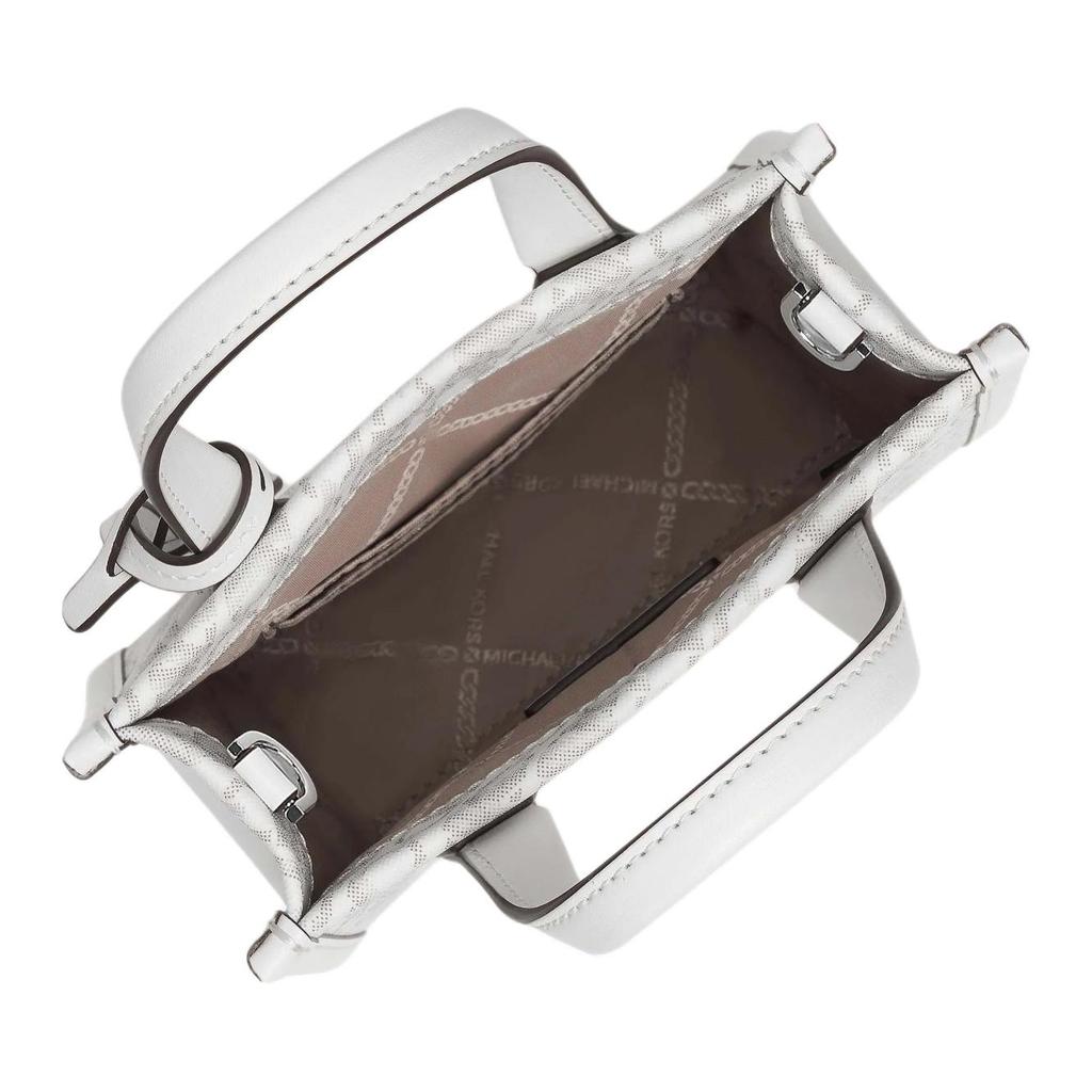 Michael Kors MK Gigi Logo Print Faux Leather Shoulder Crossbody Handbag Mini Women handbags White 32H3S3GC4V-101
