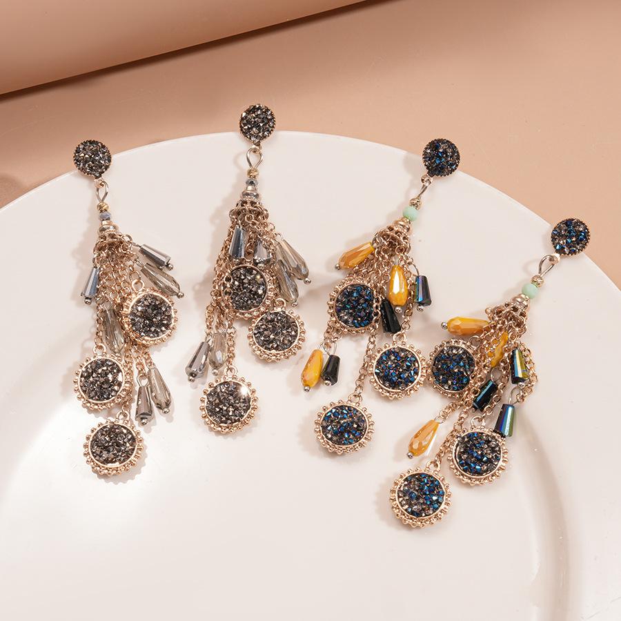 Round Tassel Earrings Light Luxury High-end Fashion Earrings for Women