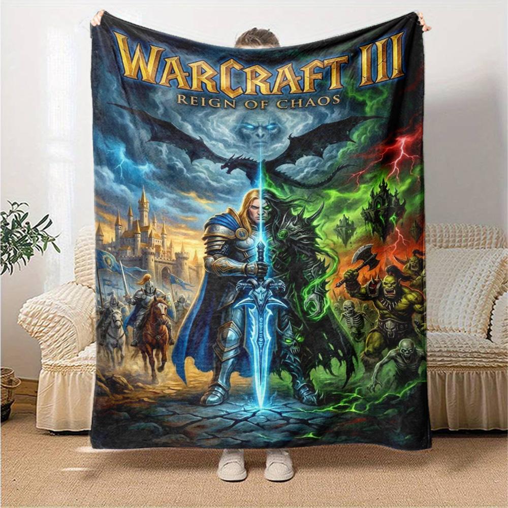 World of Warcraft Print Flannel Blanket High Quality Warm Comfortable Cover for All Seasons Perfect for Gifts Home Decor