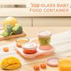 Baby Food Containers, 2.6oz 75ml Set of 4 Glass Baby Food Jars, Small Food Storage Containers with Lids and Stackable Tray, BPA-Free