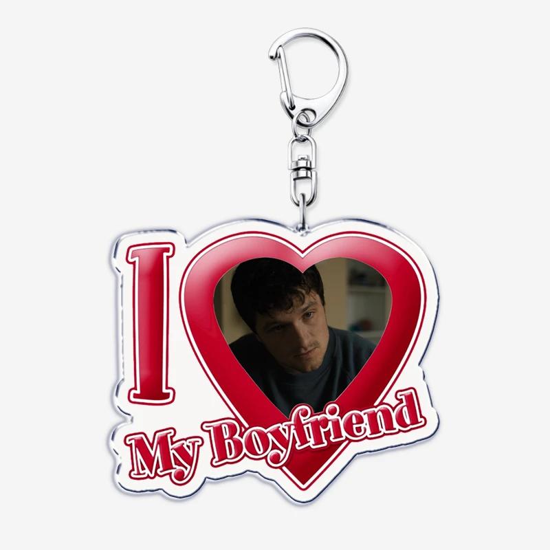 Hunger Games Popular I Love My Boyfriend Josh Hutcherson Key Chain Keychains Movie Ring for Bag Pendant Keyring Jewelry Gifts