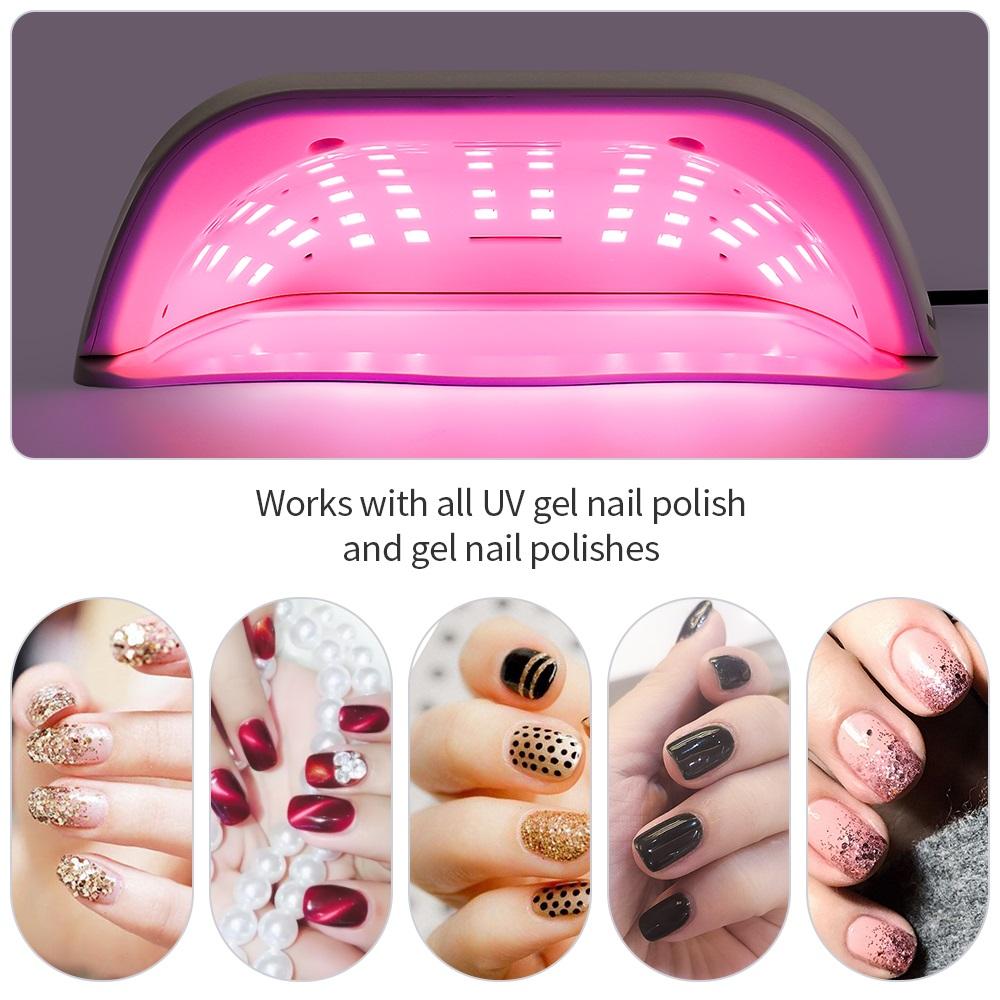 96W 48LED Lights Nail Dryer Red Light Fast Drying LED Nail Lamp Tow Hand Big Lamp Gel Polish Dryer Timer Smart Nail Art Tools