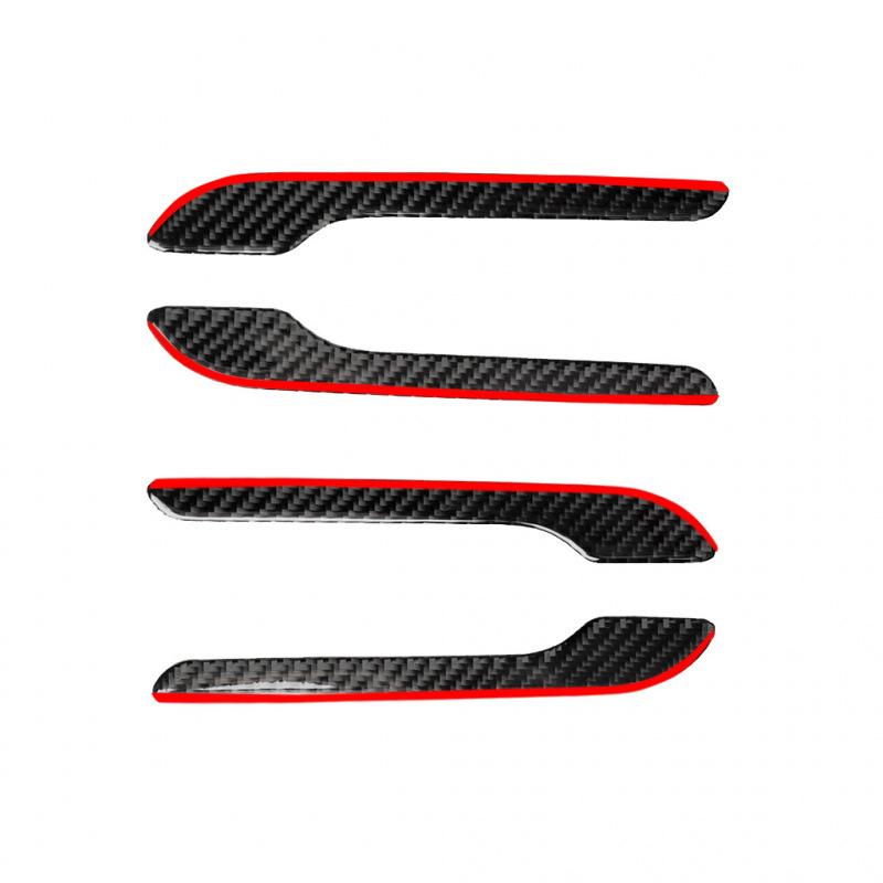 For Tesla Model 3/Y 2017-2022 carbon fiber exterior handle decoration sticker car modification
