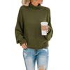 Womens High Neck Knit Sweater Loose Fit Solid Color Oversized Office Casual Winter Pullover