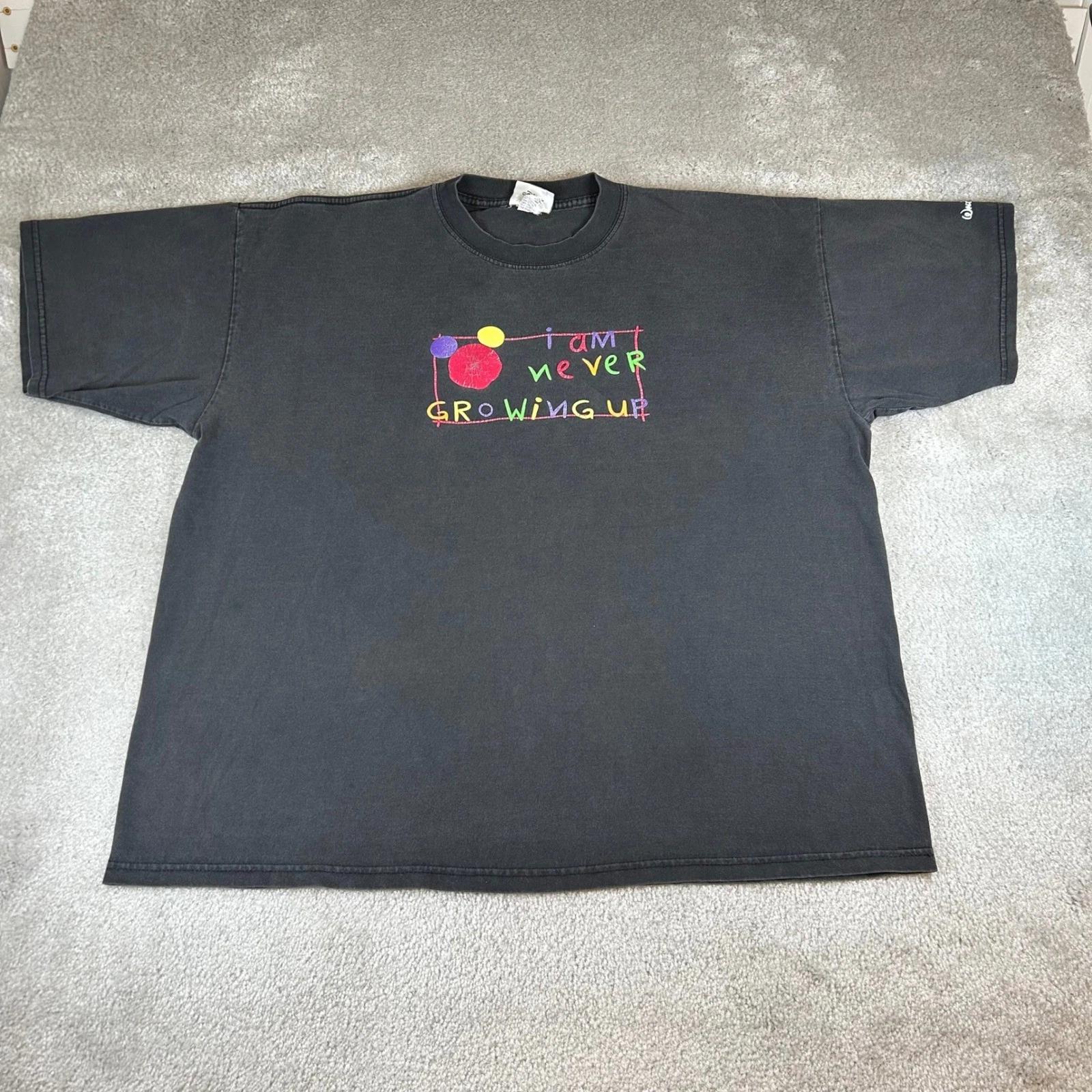 Vintage 90s Walt Disney World T-shirt Men s XL I Am Never Growing Up Graphic Tee M