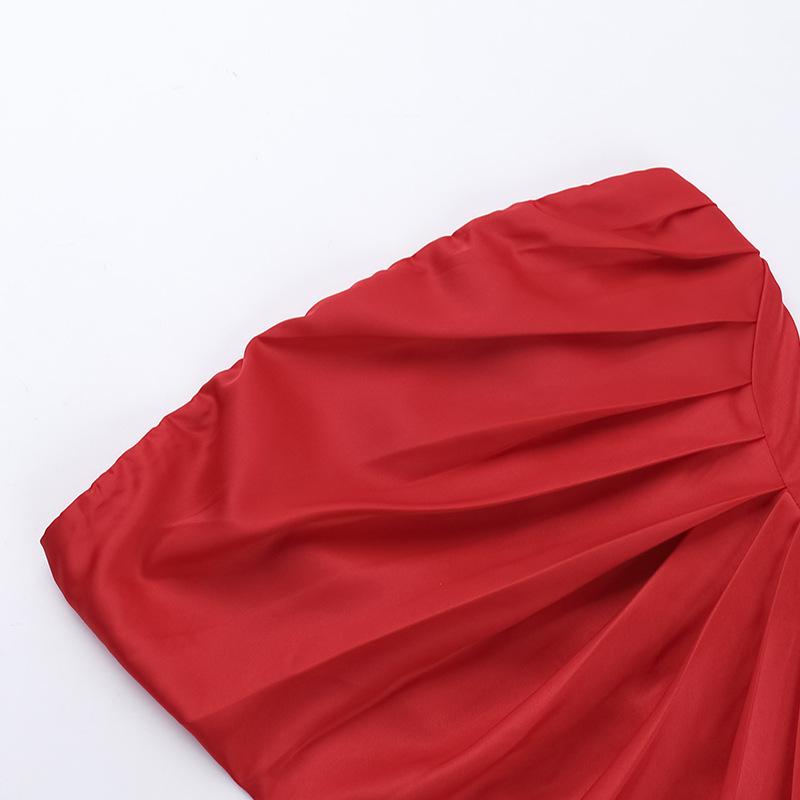 Fall Women's Dress Socialite Style Sexy Slim-fit Satin Top Top Buttock Short Dress