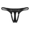 Mens Patent Leather Wet Look Hollow Out Front G-String Low Rise Elastic Waistband Thong Underwear