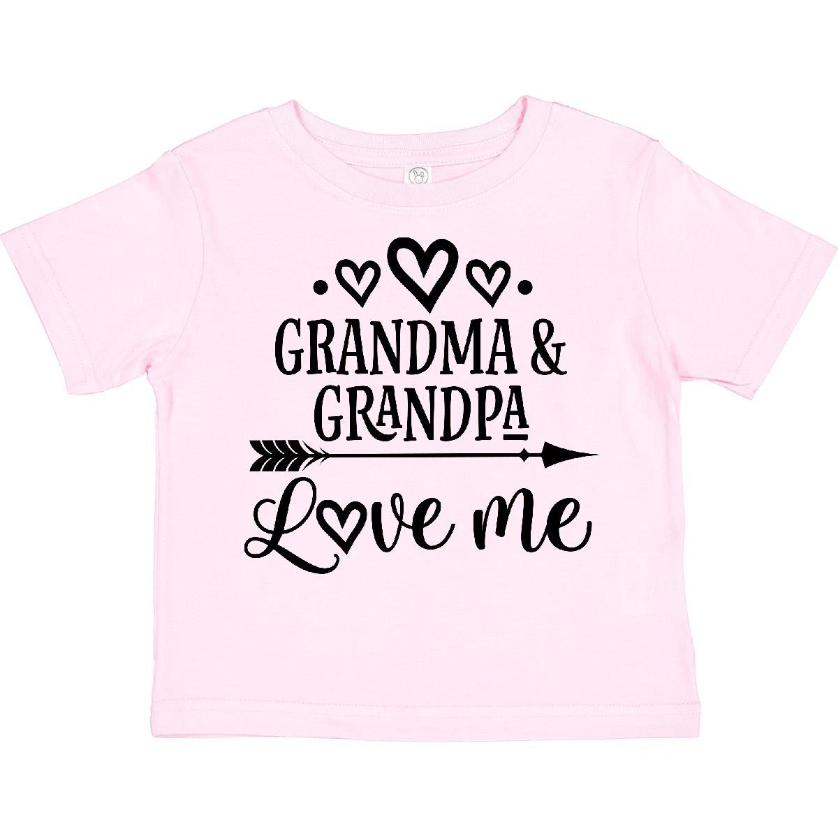 Inktastic Grandma Grandpa Love Me Arrow Toddler T-Shirt Clothing Clothes Girls 130