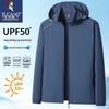 Herren Kapuzen-Kühlseide Sonnenschutzjacke