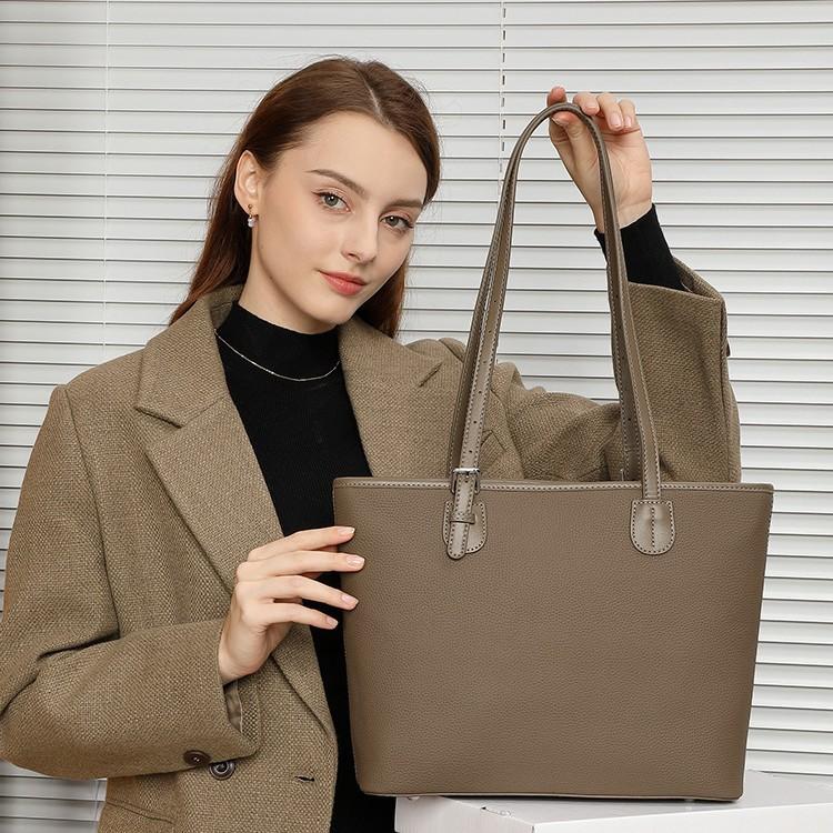 Large-capacity Tote Bag for Women, Genuine Leather, 2025 Spring/summer New Model, High-end Niche Shoulder Bag, Fashionable and Versatile Bucket Bag