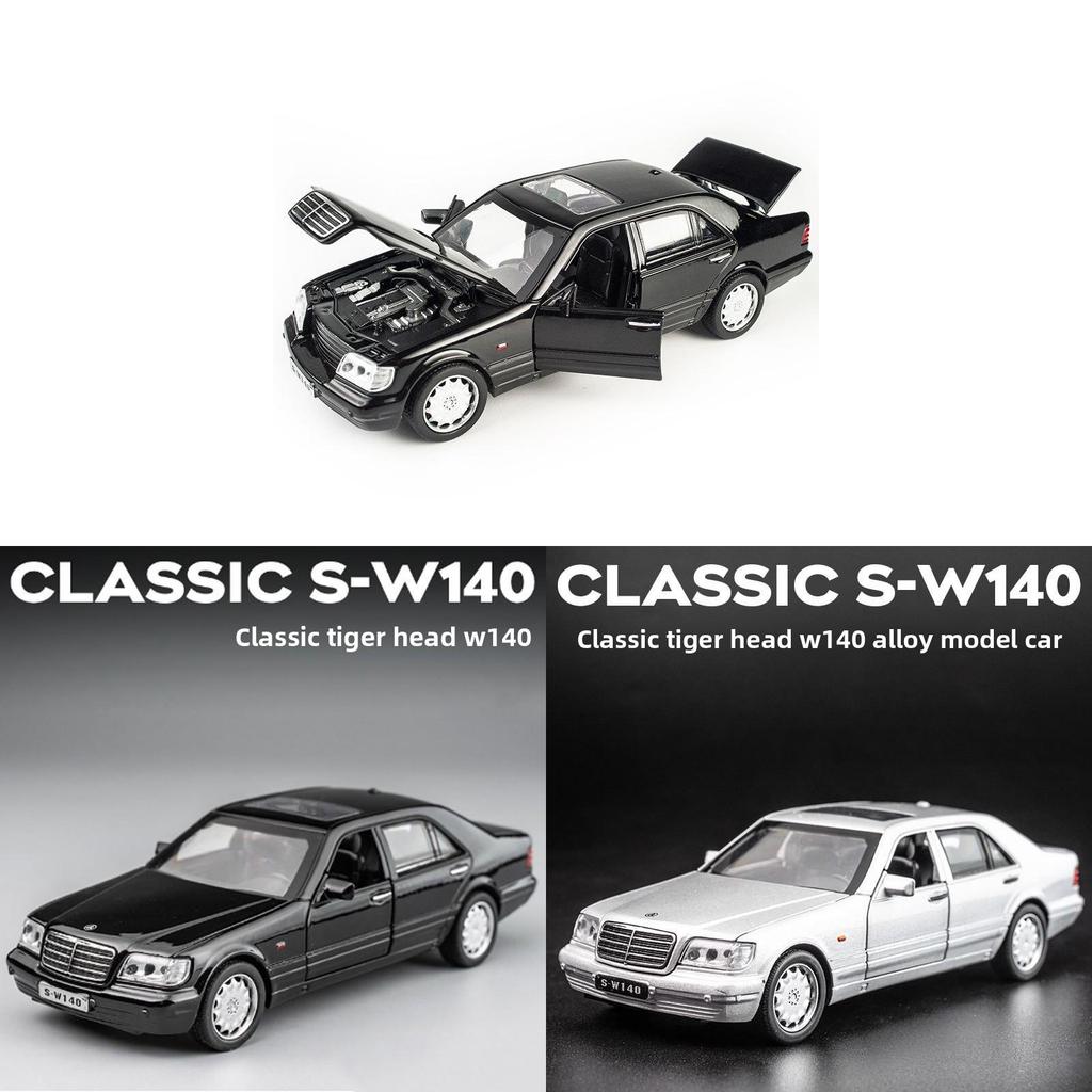 Benz W140 1:32 Alloy Model Car With Sound Light Pull Back For Collectors And Kids Play