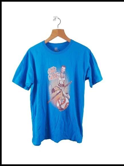 TeeFury Mens Blue Round Neck Basic T shirt Size Medium M ( Star Girls ) S