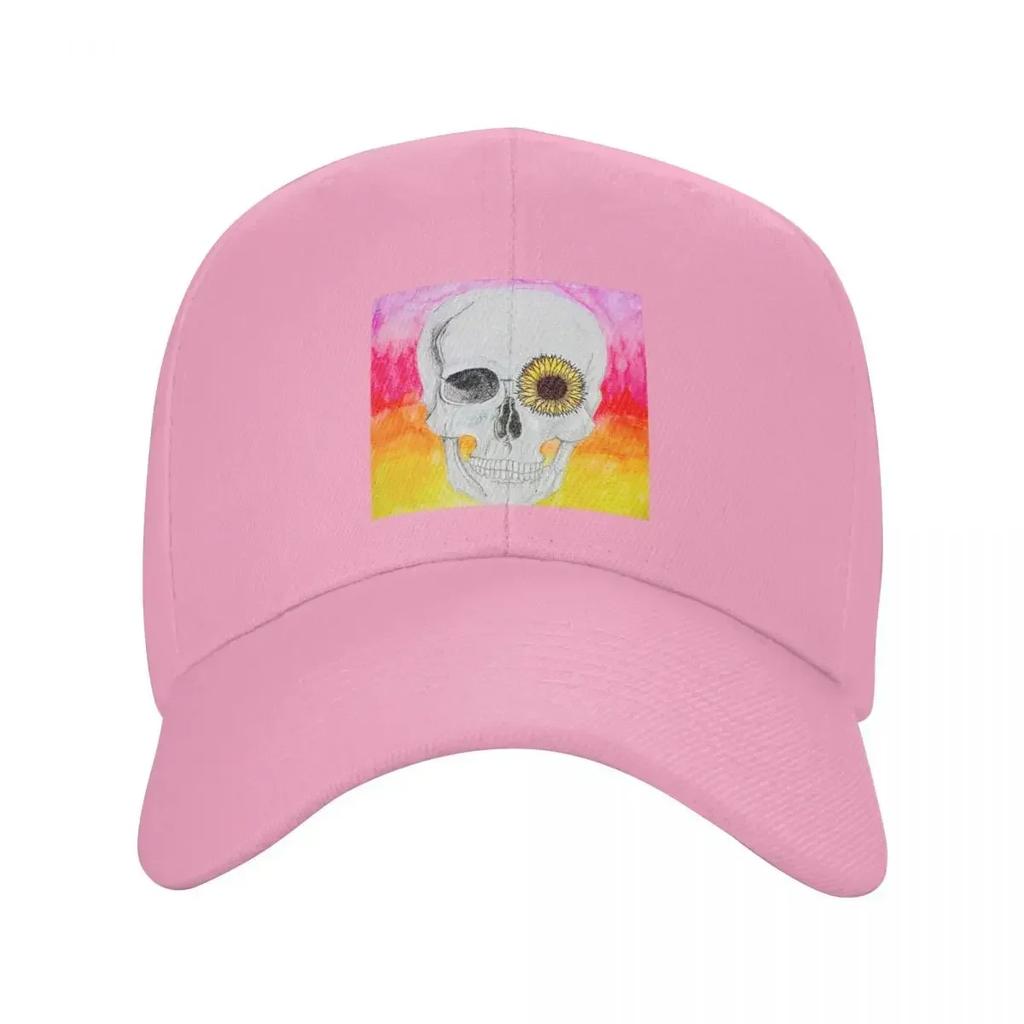 Sunflower Skull Baseball Cap Christmas Hat black WoWoUnisex Beach Fashion WoUnisexs