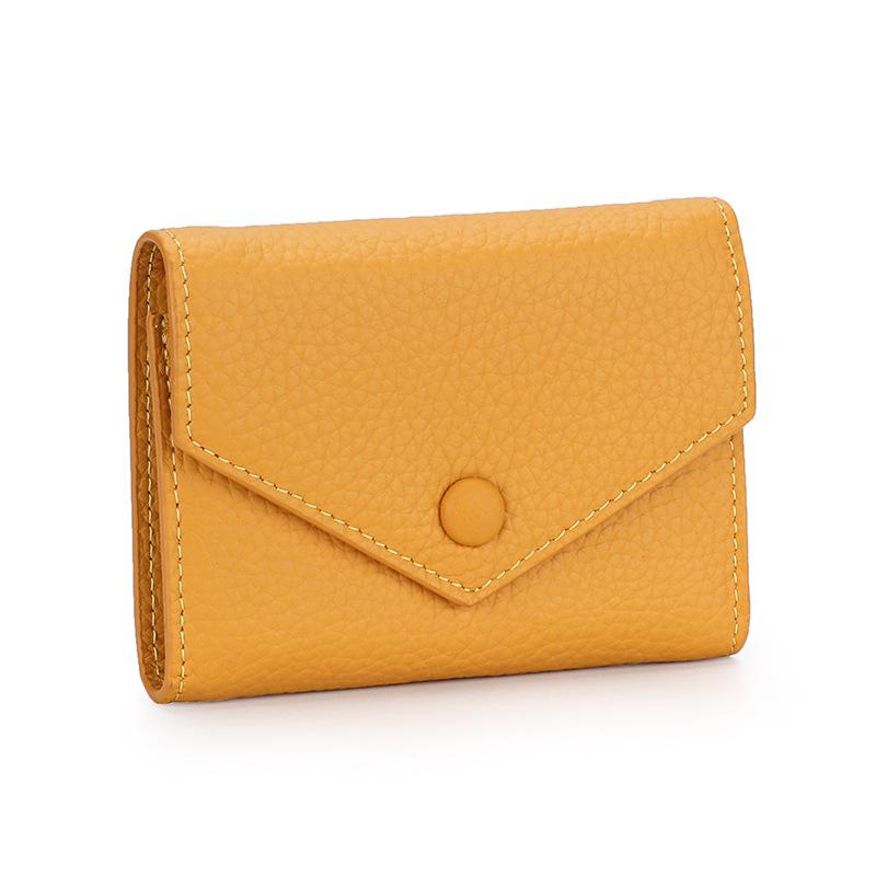 2024 New Women Wallets Genuine Leather Short Wallet First Layer of Cowhide Billfold For Ladies Trifold Envelope Coin Purse