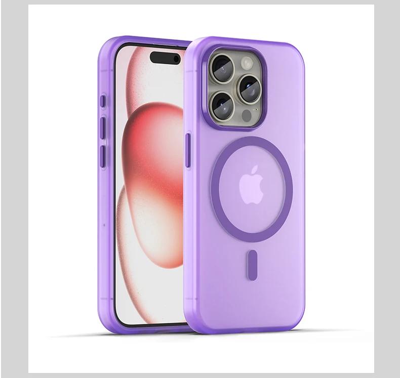 Luxury Magnetic Wireless Charge For Magsafe Case For 16E 16 15 14 13 12 11 Pro Max Plus Shockproof Matte TPU Bumper Cover